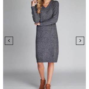 C’est Moi Knit V Neck Dress